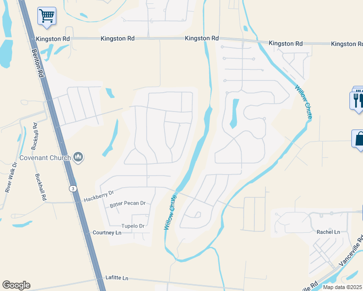 map of restaurants, bars, coffee shops, grocery stores, and more near 949 Maize Street in Bossier City