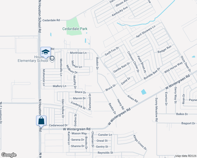 map of restaurants, bars, coffee shops, grocery stores, and more near 3051 Baskin Drive in Lancaster