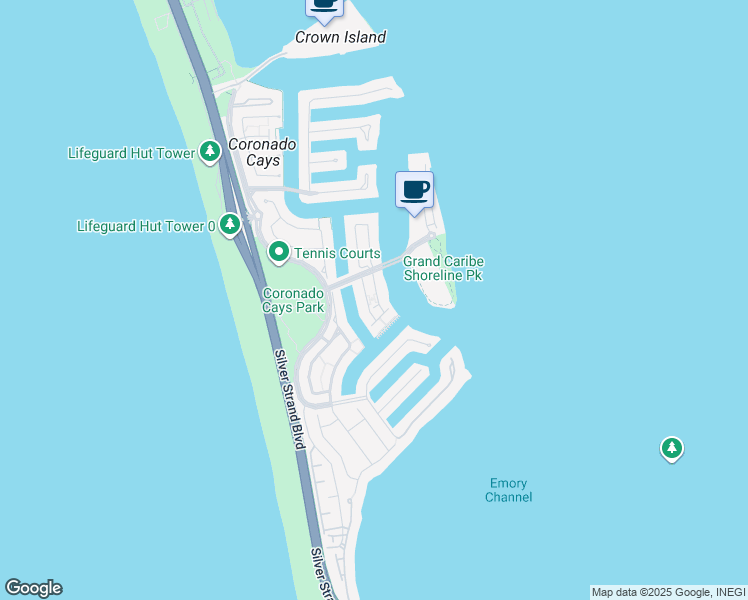 map of restaurants, bars, coffee shops, grocery stores, and more near 30 Kingston Court East in Coronado