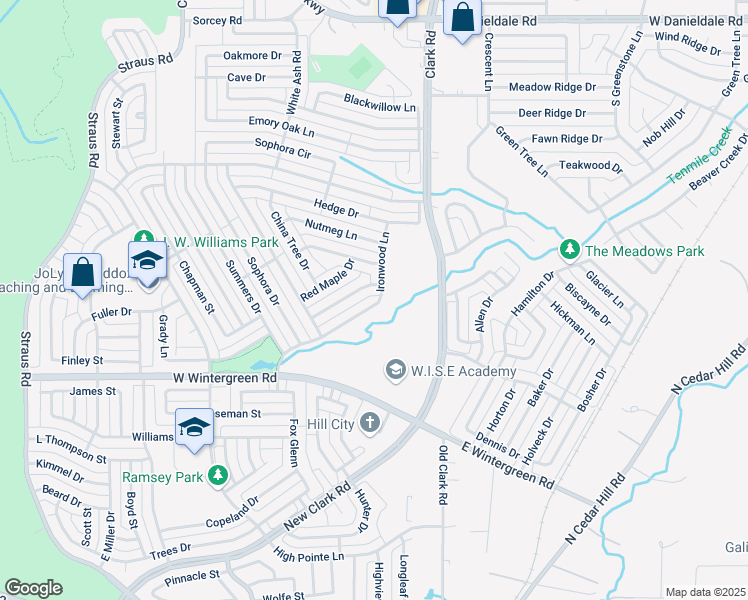map of restaurants, bars, coffee shops, grocery stores, and more near 10217 Ironwood Lane in Dallas