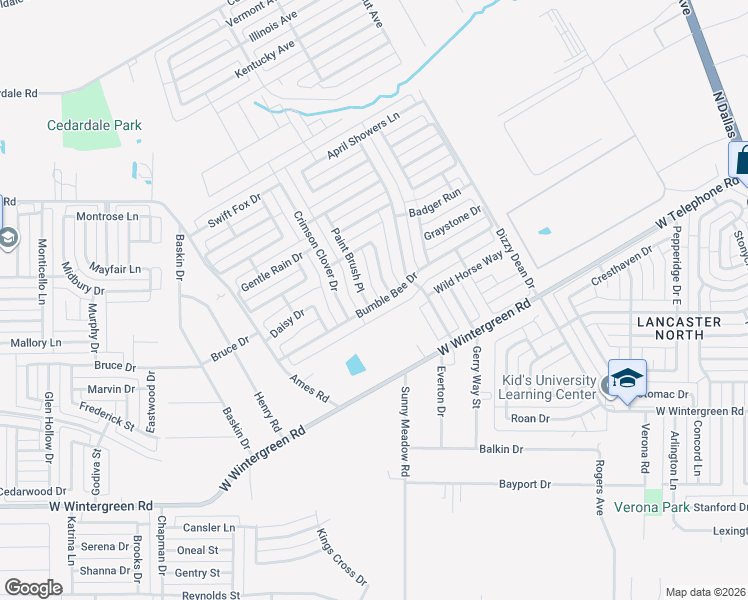 map of restaurants, bars, coffee shops, grocery stores, and more near 1212 Bumble Bee Drive in Lancaster