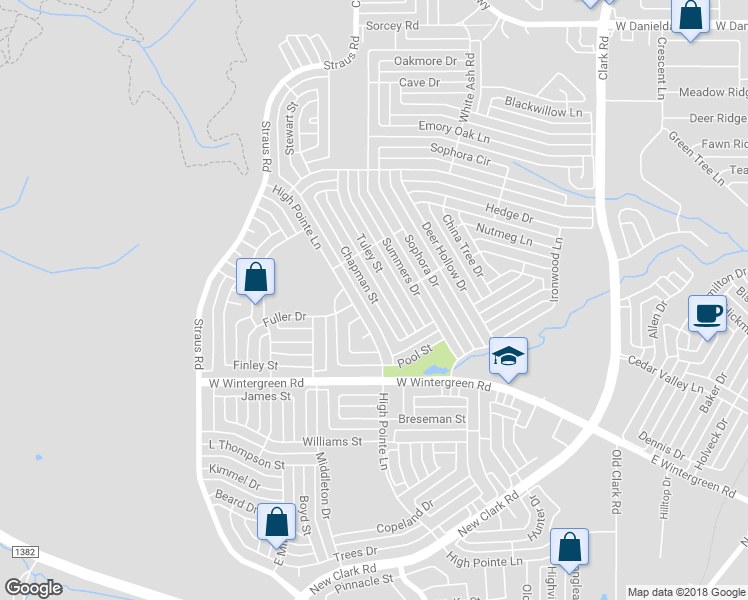 map of restaurants, bars, coffee shops, grocery stores, and more near 1483 Chapman Street in Cedar Hill
