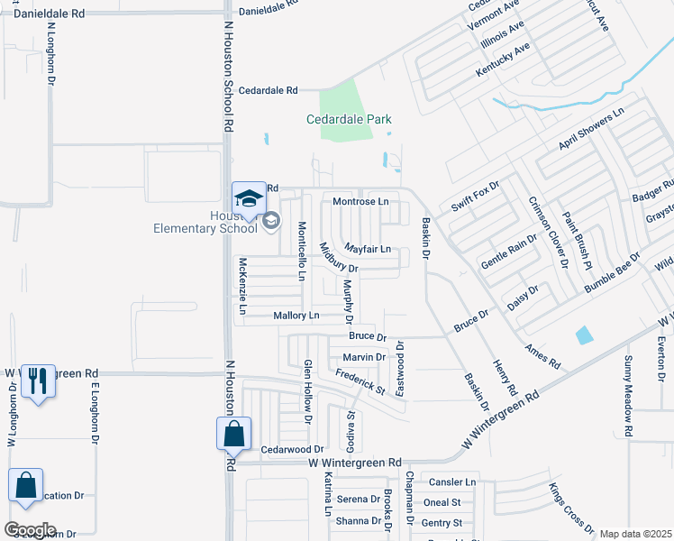 map of restaurants, bars, coffee shops, grocery stores, and more near 2310 Midbury Drive in Lancaster