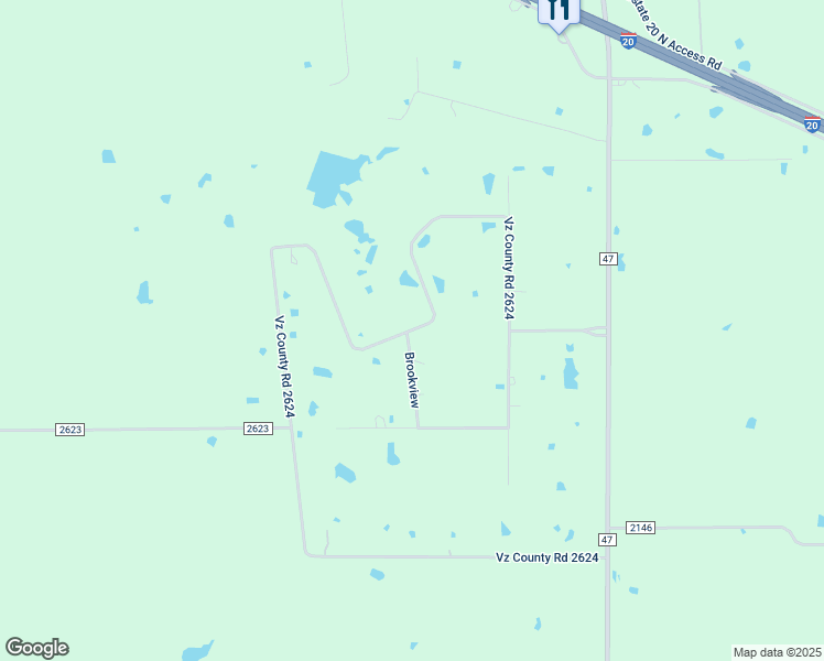 map of restaurants, bars, coffee shops, grocery stores, and more near County Road 2624 in Wills Point