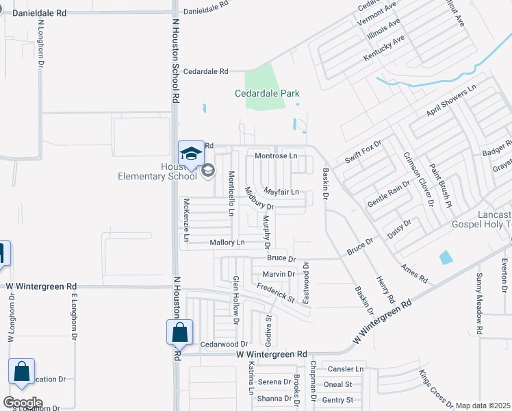 map of restaurants, bars, coffee shops, grocery stores, and more near 2314 Midbury Drive in Lancaster