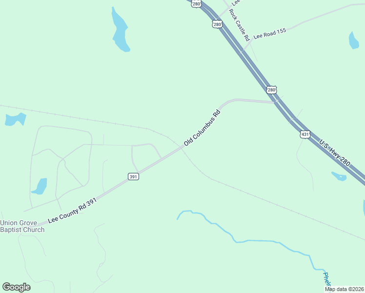 map of restaurants, bars, coffee shops, grocery stores, and more near 5057 Old Columbus Road in Opelika