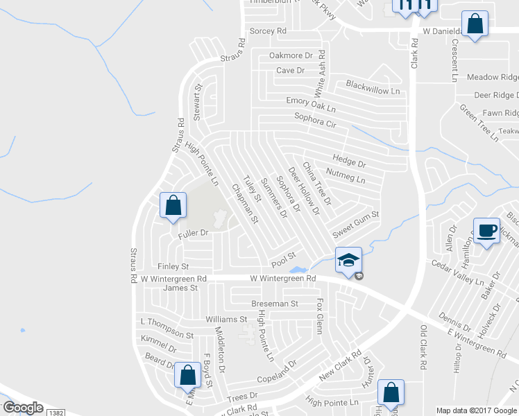 map of restaurants, bars, coffee shops, grocery stores, and more near 1531 Tuley Street in Cedar Hill