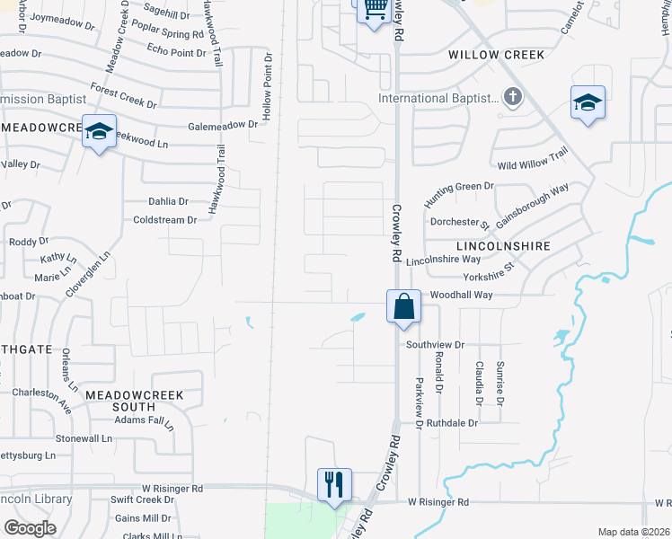 map of restaurants, bars, coffee shops, grocery stores, and more near 9101 Blakely Drive in Fort Worth