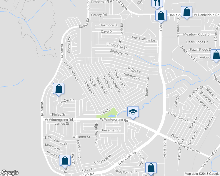 map of restaurants, bars, coffee shops, grocery stores, and more near 10376 Catalpa Drive in Dallas