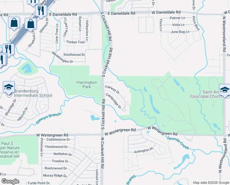 map of restaurants, bars, coffee shops, grocery stores, and more near 926 Fairway Drive in Duncanville