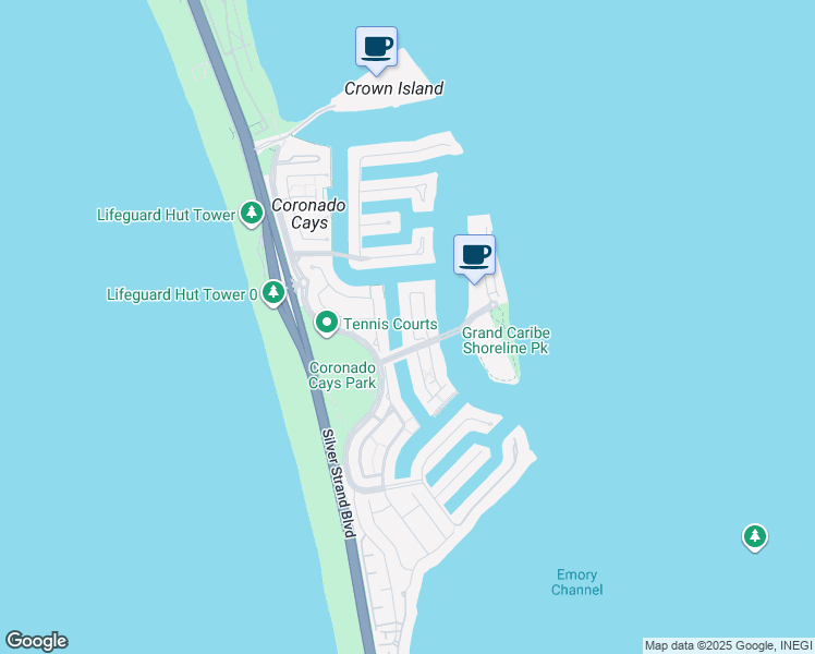 map of restaurants, bars, coffee shops, grocery stores, and more near 98 Antigua Court in Coronado