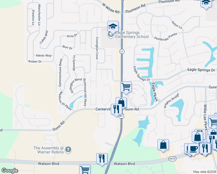 map of restaurants, bars, coffee shops, grocery stores, and more near 3519 U.S. 41 in Byron