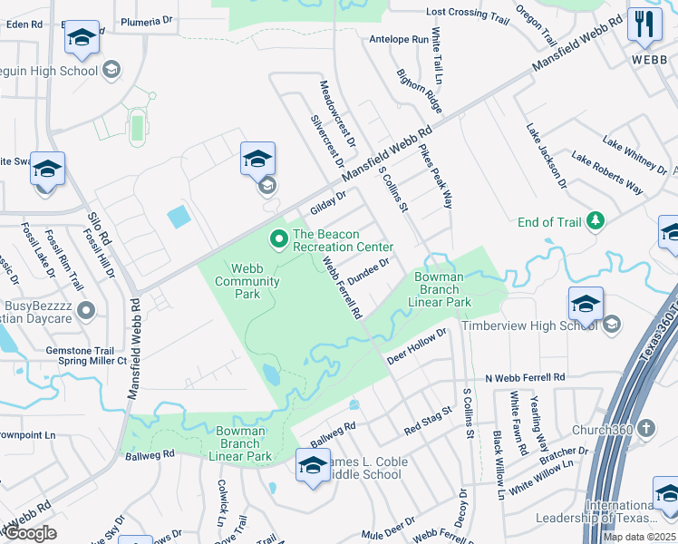 map of restaurants, bars, coffee shops, grocery stores, and more near 1300 Cloyne Drive in Arlington