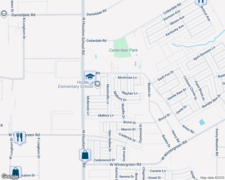 map of restaurants, bars, coffee shops, grocery stores, and more near 2913 Midbury Drive in Lancaster