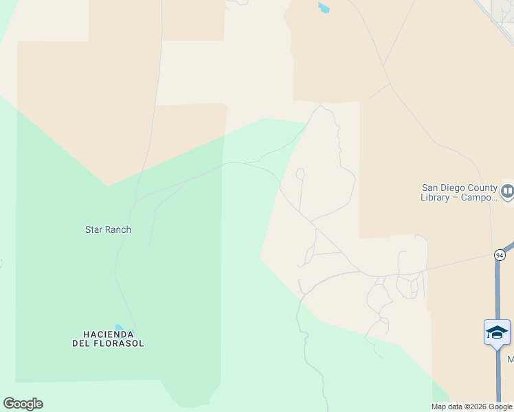 map of restaurants, bars, coffee shops, grocery stores, and more near 31308 California 94 in Campo