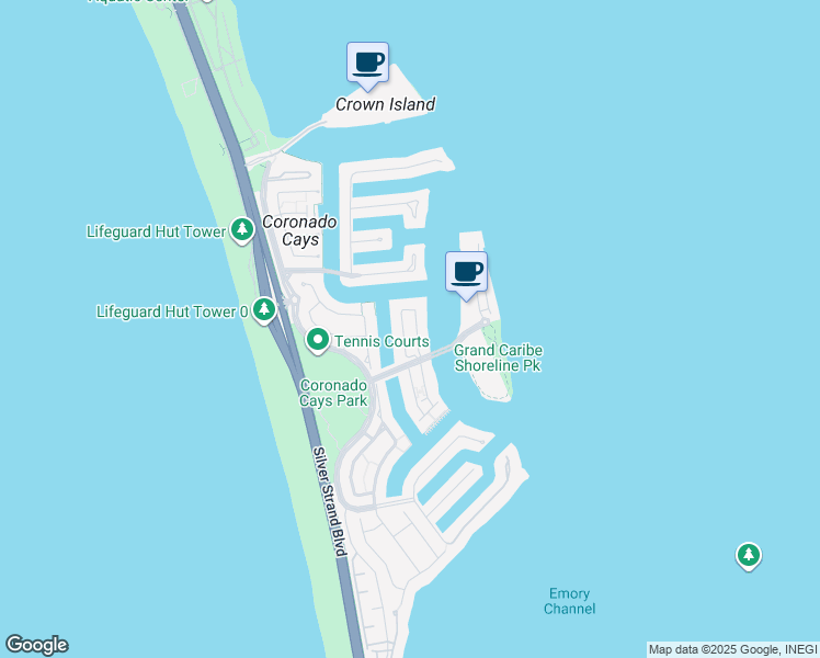 map of restaurants, bars, coffee shops, grocery stores, and more near 78 Antigua Court in Coronado