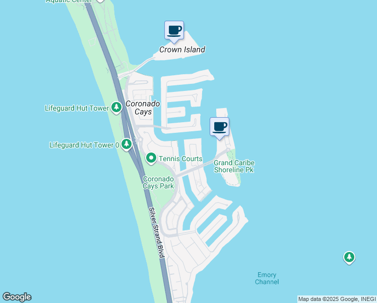 map of restaurants, bars, coffee shops, grocery stores, and more near 78 Antigua Court in Coronado
