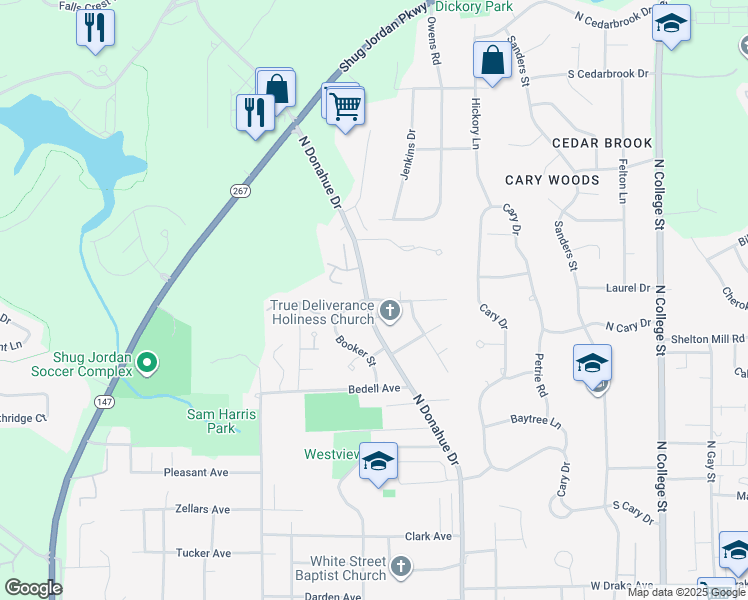 map of restaurants, bars, coffee shops, grocery stores, and more near 570 Pride Avenue in Auburn