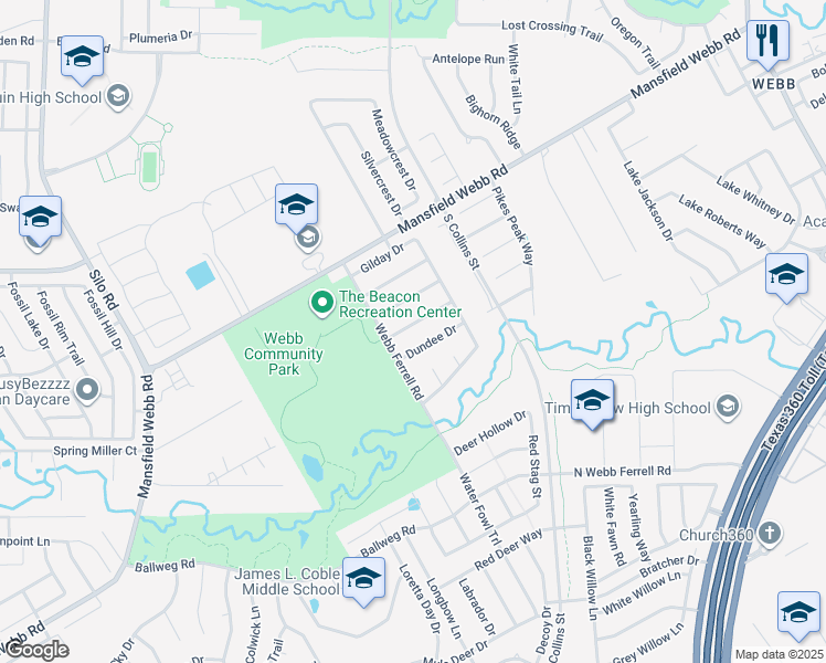 map of restaurants, bars, coffee shops, grocery stores, and more near 1308 Cloyne Drive in Arlington