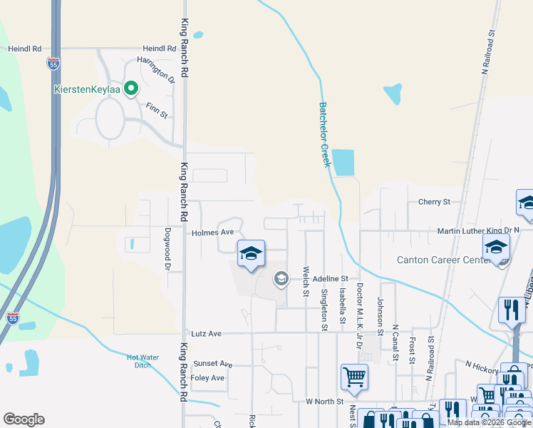 map of restaurants, bars, coffee shops, grocery stores, and more near 707 Mace Street in Canton