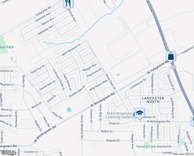 map of restaurants, bars, coffee shops, grocery stores, and more near 1029 Bumble Bee Drive in Lancaster