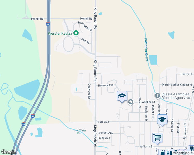 map of restaurants, bars, coffee shops, grocery stores, and more near 710 King Ranch Road in Canton