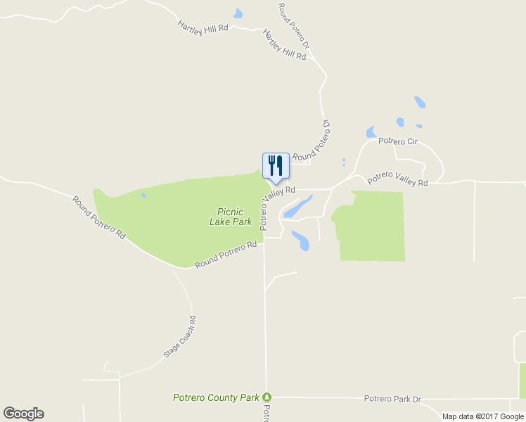 map of restaurants, bars, coffee shops, grocery stores, and more near 25316 Potrero Valley Road in Potrero