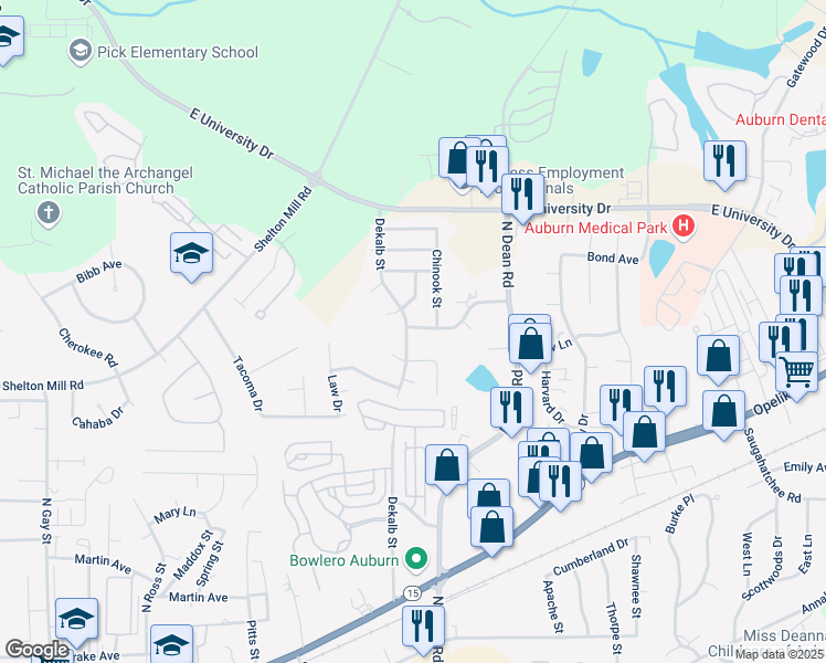 map of restaurants, bars, coffee shops, grocery stores, and more near 828 Twin Forks Avenue in Auburn
