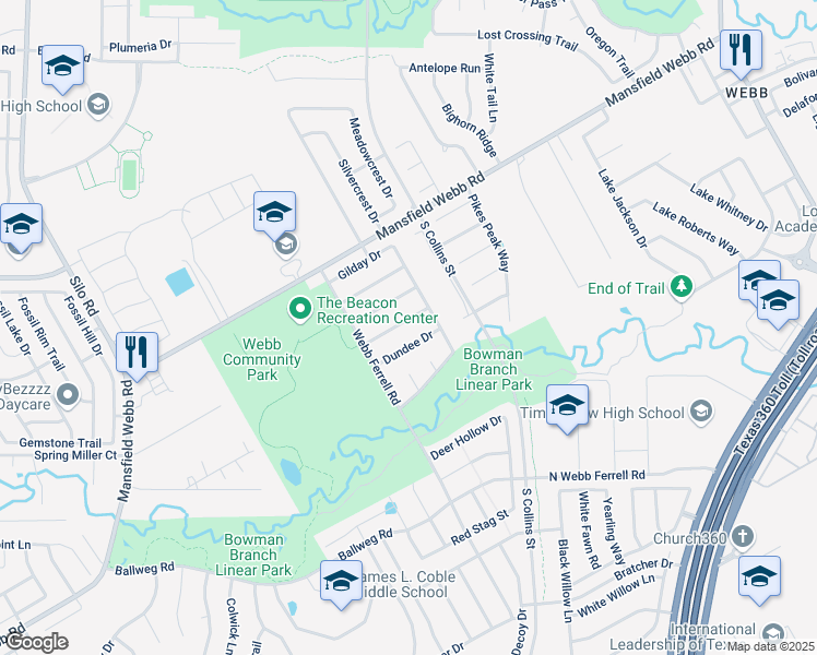 map of restaurants, bars, coffee shops, grocery stores, and more near in Arlington