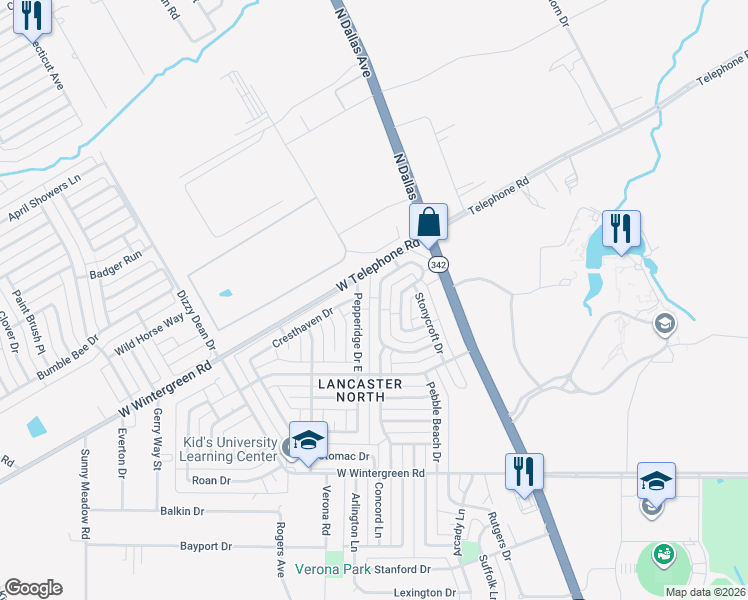 map of restaurants, bars, coffee shops, grocery stores, and more near 846 Westover Drive in Lancaster