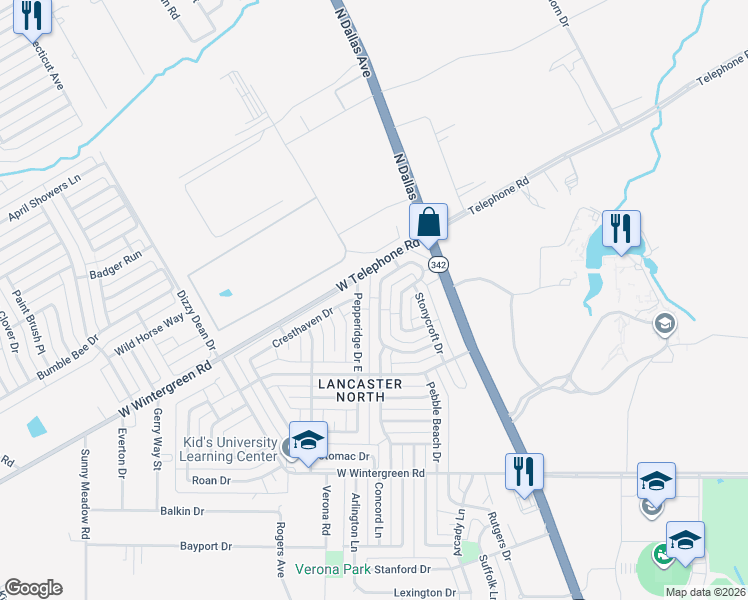map of restaurants, bars, coffee shops, grocery stores, and more near 846 Westover Drive in Lancaster
