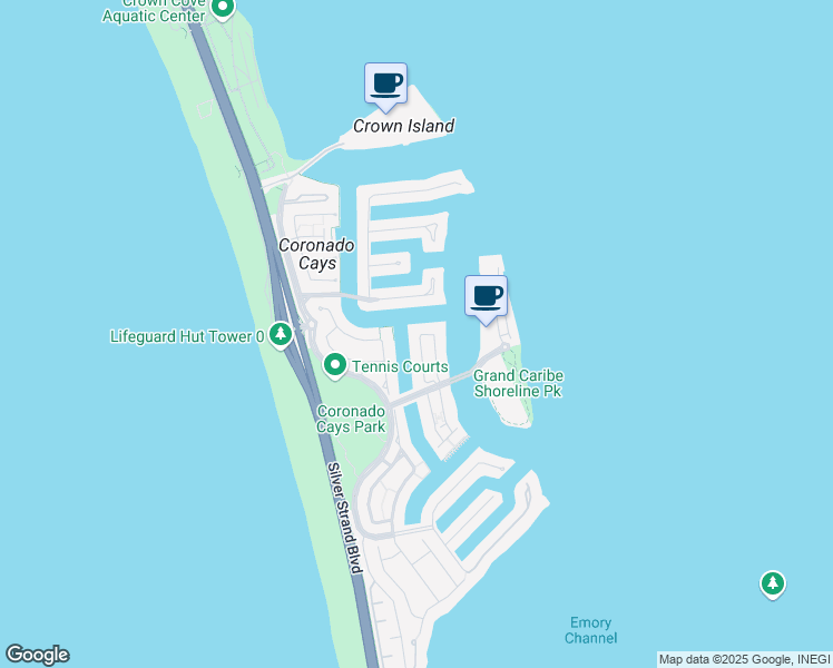 map of restaurants, bars, coffee shops, grocery stores, and more near 60 Antigua Court in Coronado