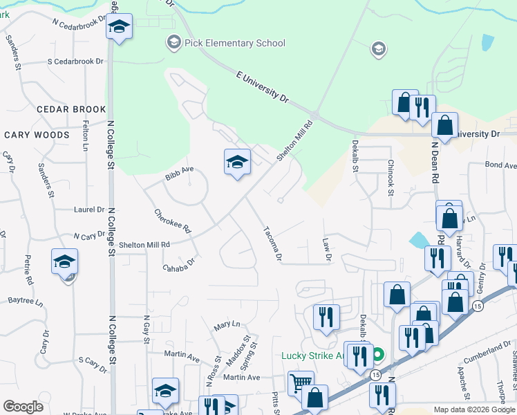 map of restaurants, bars, coffee shops, grocery stores, and more near 946 Tacoma Drive in Auburn