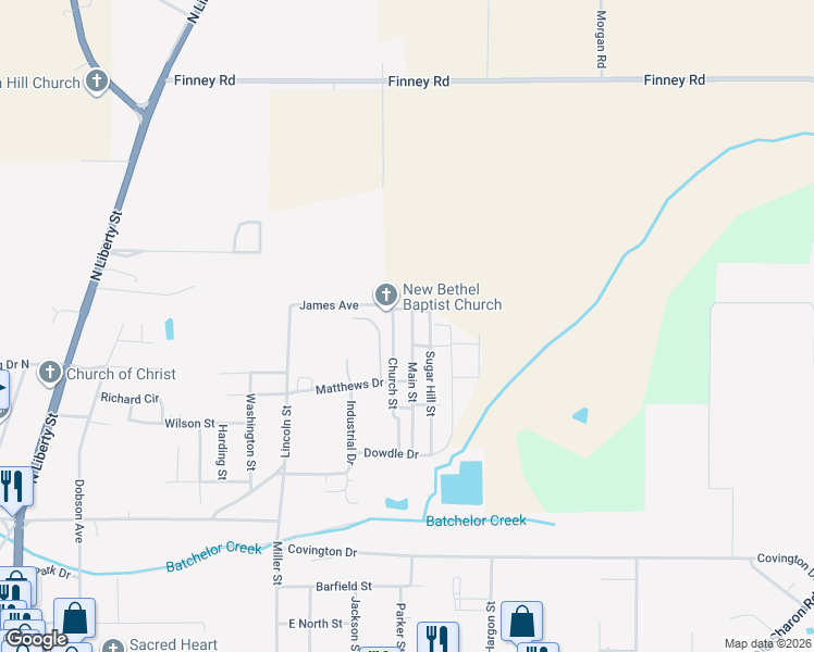 map of restaurants, bars, coffee shops, grocery stores, and more near 549 Main St in Canton