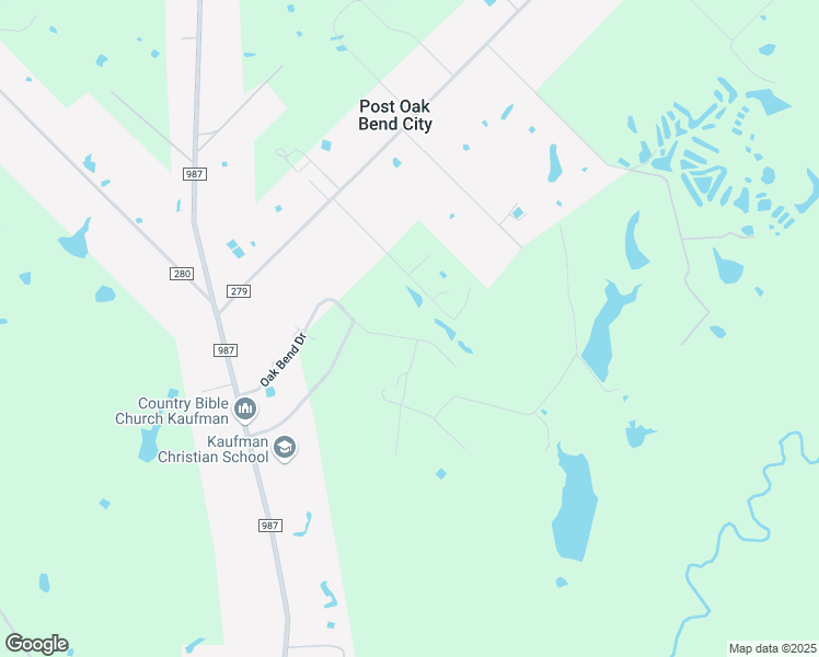 map of restaurants, bars, coffee shops, grocery stores, and more near 1459 Oak Bend Drive in Kaufman