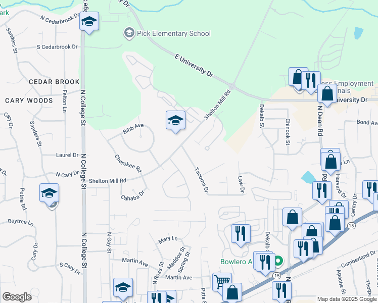 map of restaurants, bars, coffee shops, grocery stores, and more near 946 Tacoma Drive in Auburn