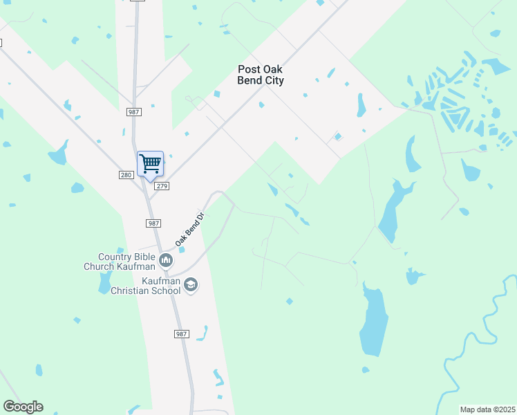 map of restaurants, bars, coffee shops, grocery stores, and more near 1459 Oak Bend Dr in Kaufman