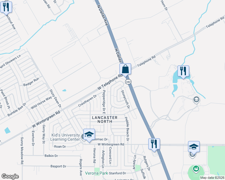 map of restaurants, bars, coffee shops, grocery stores, and more near 846 Westover Drive in Lancaster