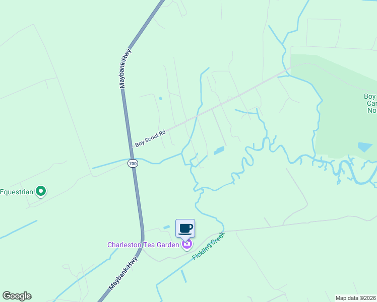 map of restaurants, bars, coffee shops, grocery stores, and more near 2479 Boy Scout Road in Wadmalaw Island