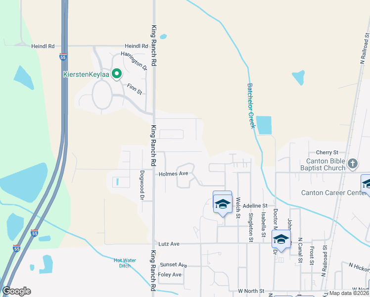 map of restaurants, bars, coffee shops, grocery stores, and more near 115 Davis Avenue in Canton