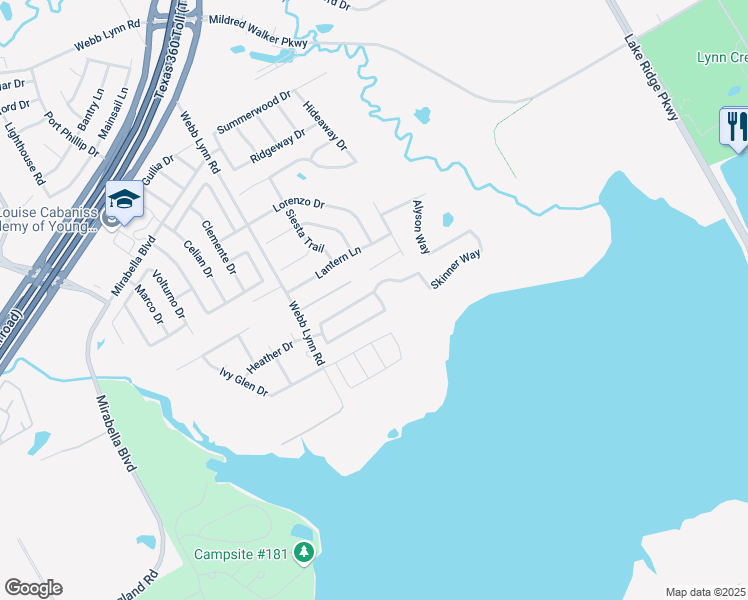 map of restaurants, bars, coffee shops, grocery stores, and more near 5828 Sunny Meadow Lane in Grand Prairie