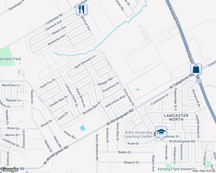 map of restaurants, bars, coffee shops, grocery stores, and more near 1035 Graystone Drive in Lancaster
