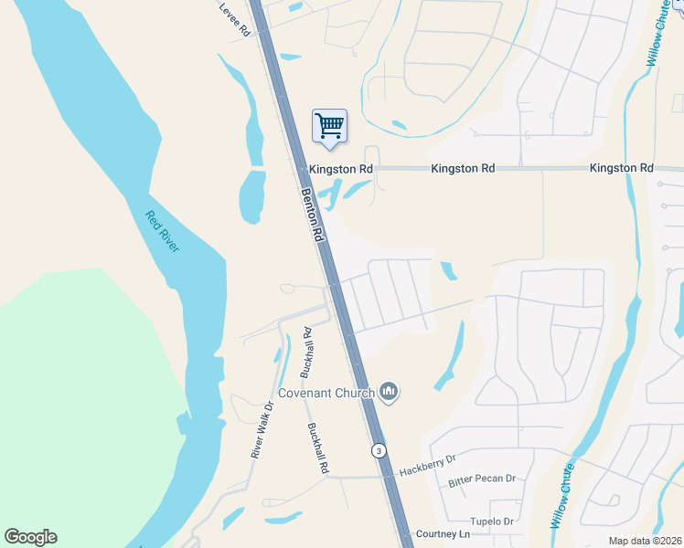 map of restaurants, bars, coffee shops, grocery stores, and more near 5410 Louisiana 3 in Bossier City