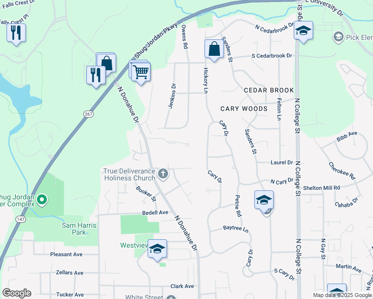 map of restaurants, bars, coffee shops, grocery stores, and more near 509 Greentree Terrace in Auburn