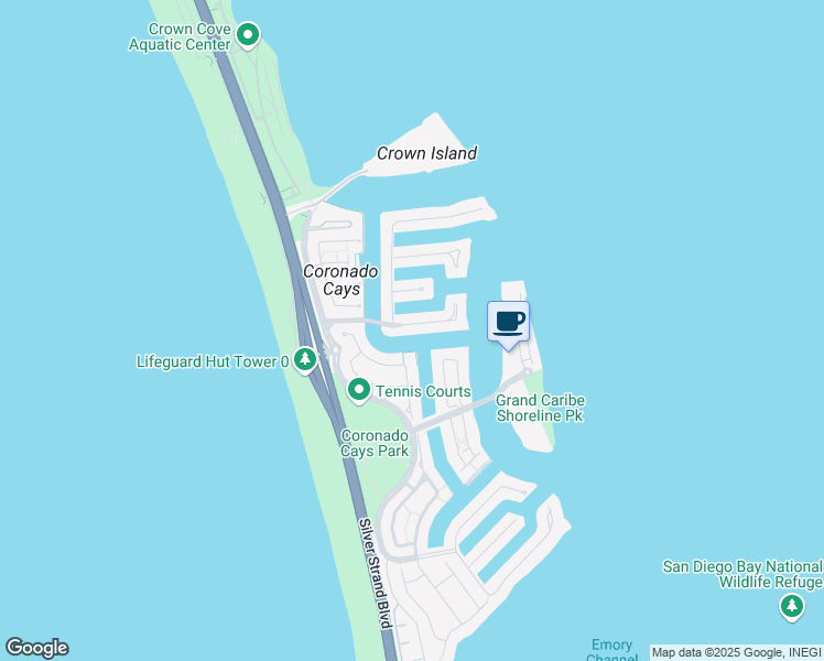 map of restaurants, bars, coffee shops, grocery stores, and more near 30 Green Turtle Road in Coronado