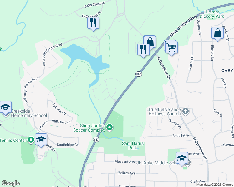 map of restaurants, bars, coffee shops, grocery stores, and more near 1085 Northpointe Circle in Auburn