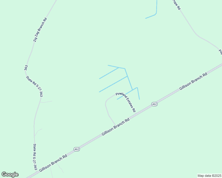 map of restaurants, bars, coffee shops, grocery stores, and more near 381 Pineland Estates Road in Pineland