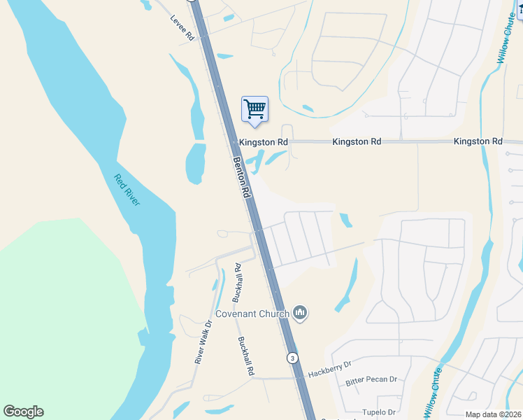 map of restaurants, bars, coffee shops, grocery stores, and more near 5410 Louisiana 3 in Bossier City