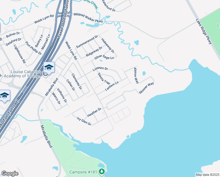 map of restaurants, bars, coffee shops, grocery stores, and more near 5903 Lantern Lane in Grand Prairie