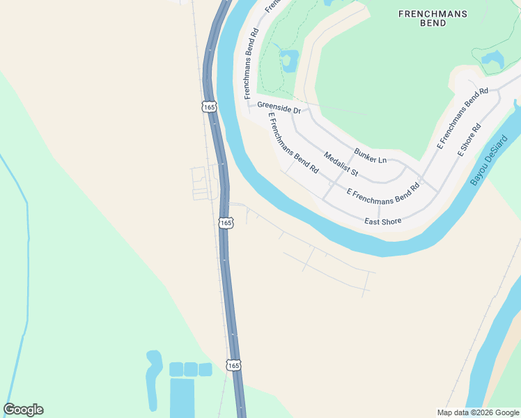 map of restaurants, bars, coffee shops, grocery stores, and more near 109 Bayou Trace Drive in Monroe